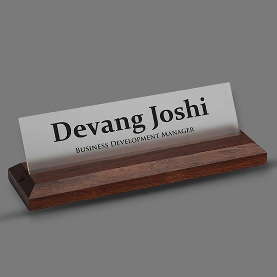 Desk Name Plates Executive Wooden & Acrylic Desk Name Plates - Printbazaaru.in