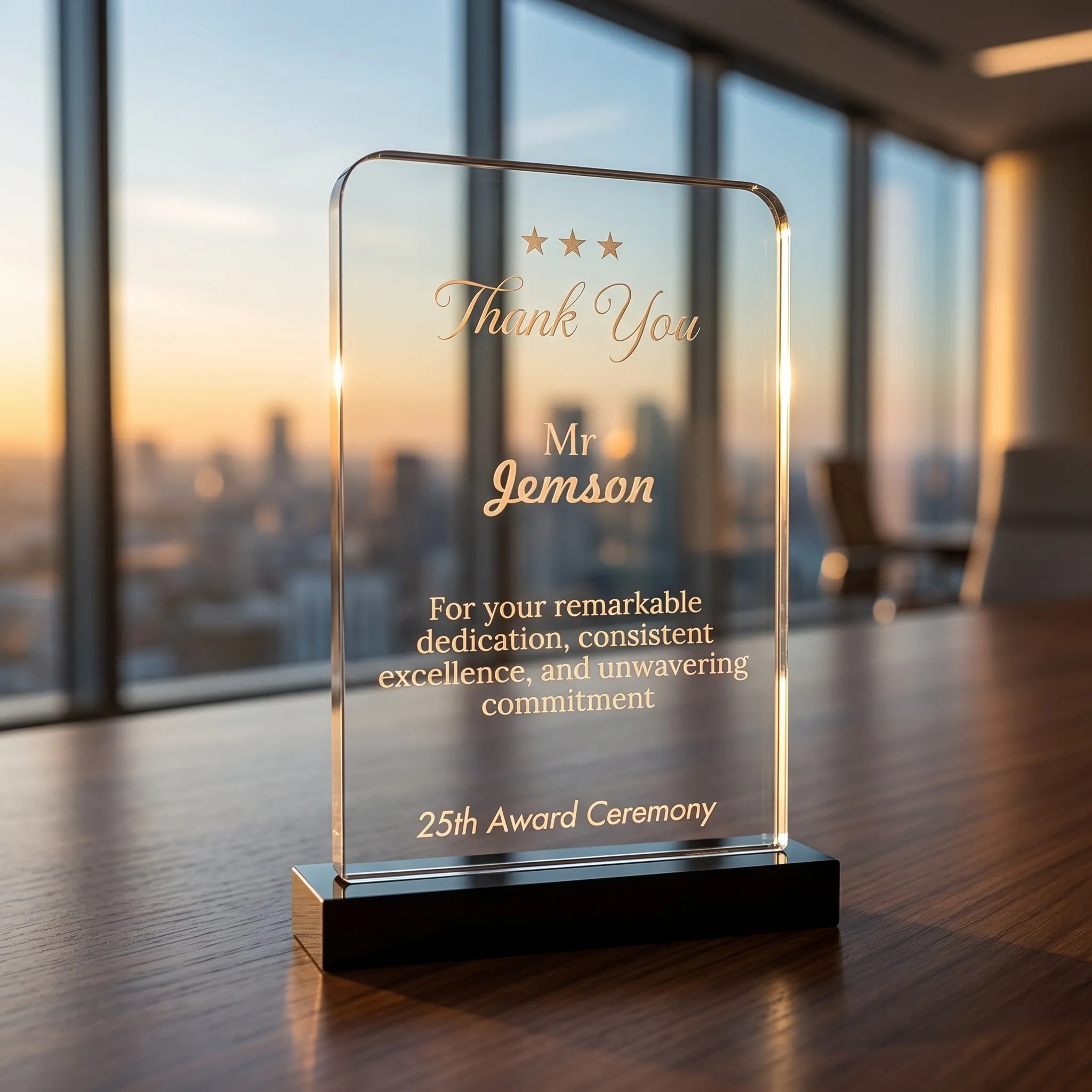 Acrylic Curve Trophy (7x5 Inch) - Academic & School Honors Memento Model 2