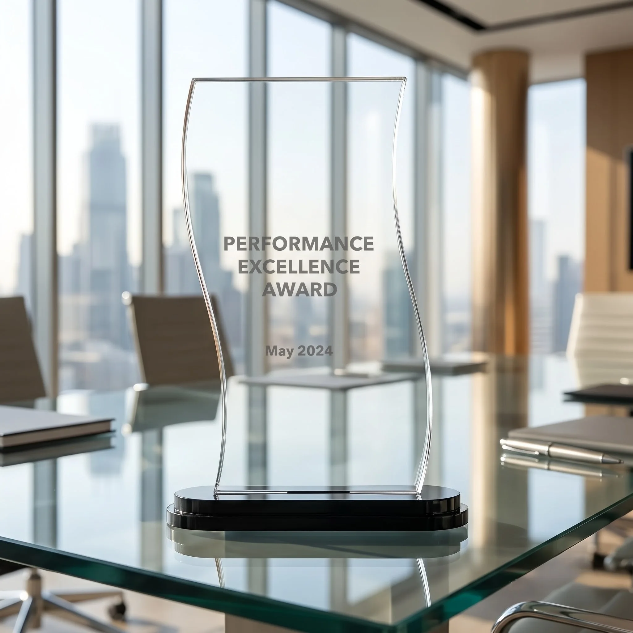Acrylic Curve Trophy (7x5 Inch) - Corporate Excellence & Recognition Award Model 1