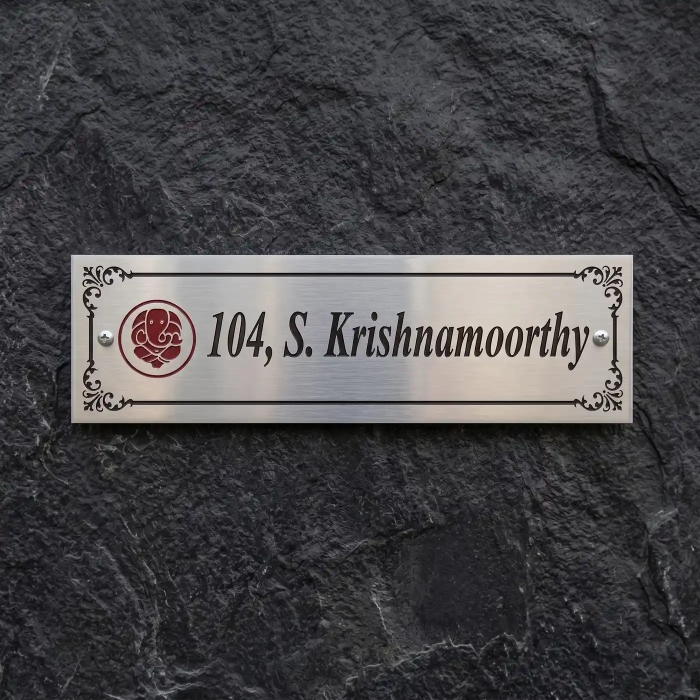 Stainless Steel Door Name Plate for Home - Premium Grade 304 Mirror Finish Custom Laser Sign
