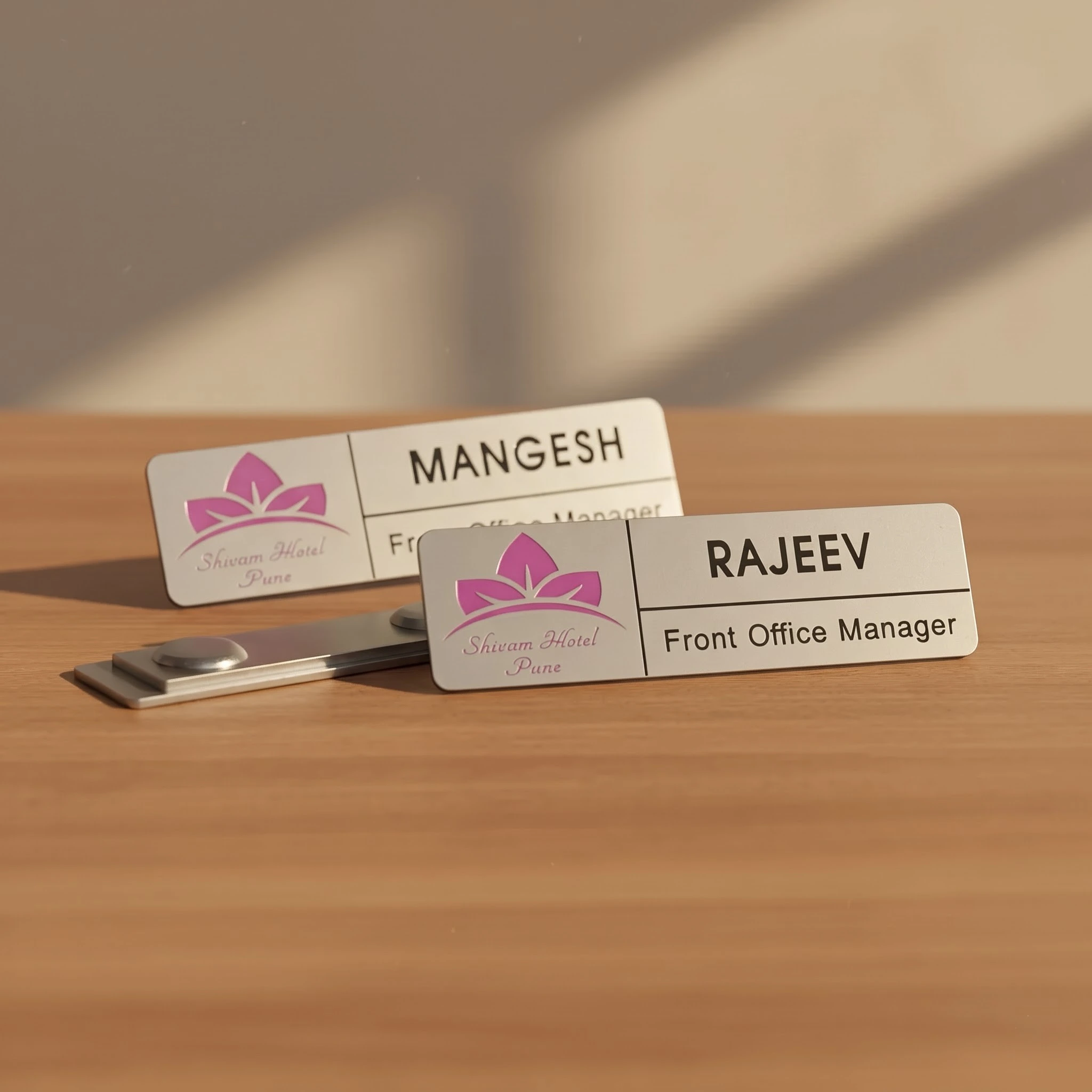Metal Magnetic Pocket Name Plate for Events - Premium Corporate Uniform Badge