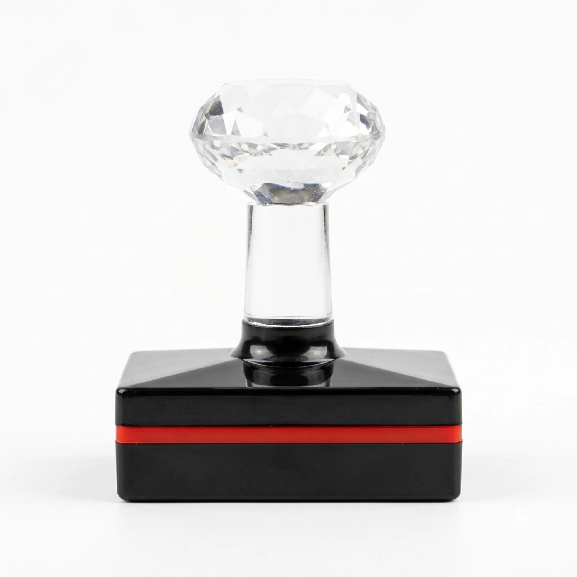 Rectangle Crystal Handle Manual Rubber Stamp - Traditional Acrylic Mount Stamp