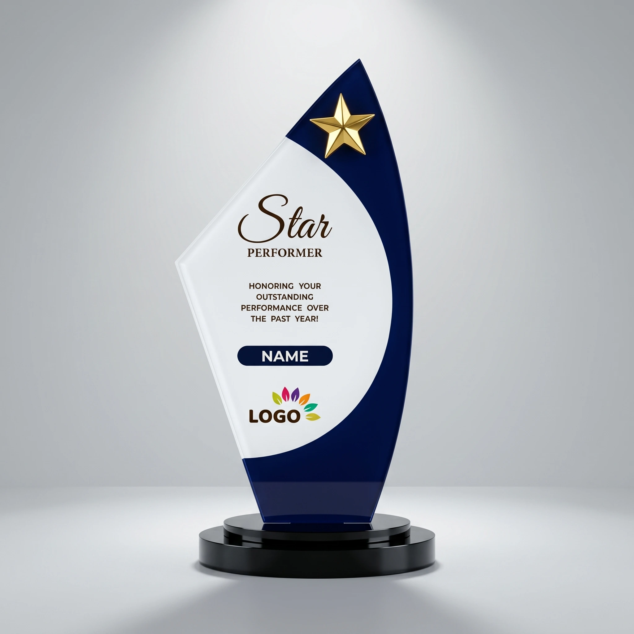 Acrylic Memento Trophy - Star Performer Glass Star Recognition Trophy
