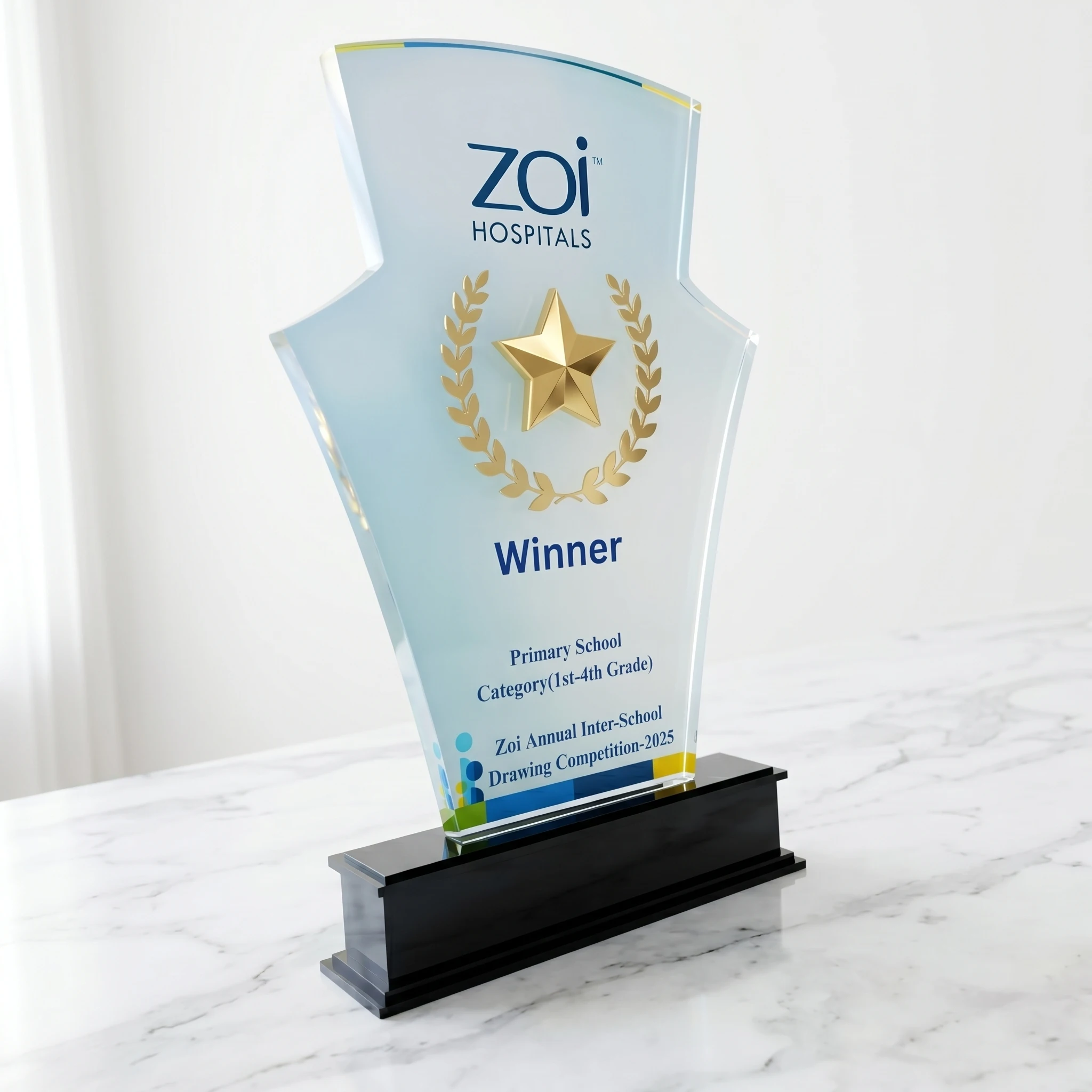 Premium Standard Acrylic Mementos - Flame Polished Crystal Achievement Trophy
